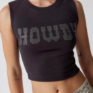 Urban Outfitters Black 'Howdy' Crop Top